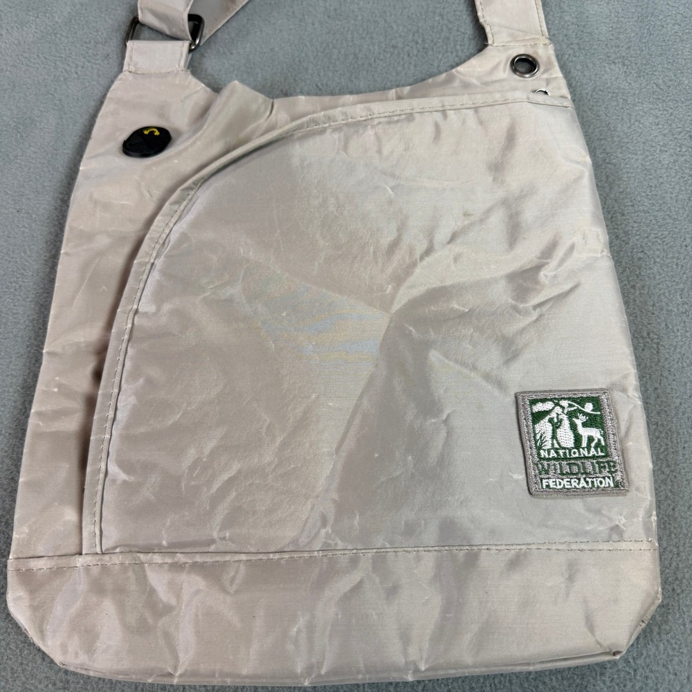 National‎ Wildlife Federation Crossbody Bag Tan Nylon Messenger Headphone Port